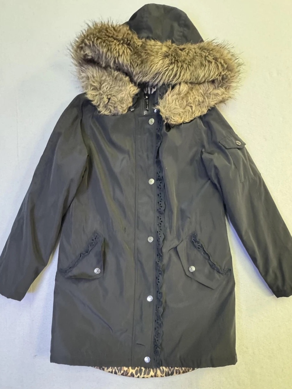 Betsey Johnson Black Shape Memory Parka